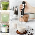 thumbnail image 6 of Rechargeable Milk Frother Handheld,Electric Whisk 3 Speed Adjustable,Detachable With 2 Stainless Whisks,Drink Mixer for Lattes,Cappuccino,Matcha,Egg,with Stand, 6 of 10