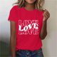 thumbnail image 4 of Pantalones Cortos para las Mujeres Sexy Impreso Suéter Superior, Día de San Valentín Casual Cuello Redondo Blusa Tee, 4 of 5