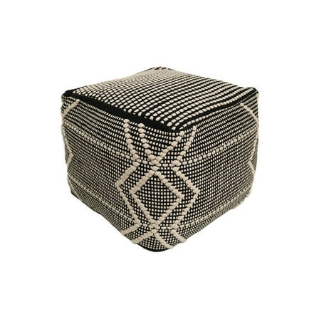 Home&Manor  Arezzo Cotton Cube Pouf