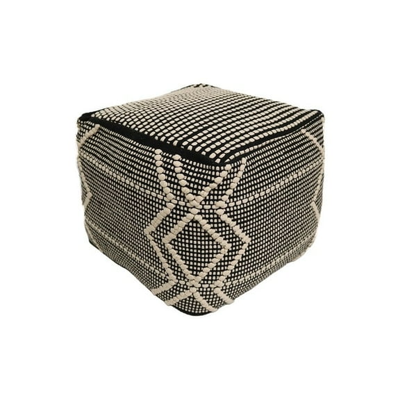 Home&Manor  Arezzo Cotton Cube Pouf