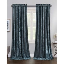 Chezmoi Collection Lux Storm Blue Lush Plush Velvet Curtains 2 Panel Set, Room Darkening Luxury Rod Pocket Window Drapes for Living Room Bedroom 50" W x 84" L