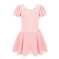 thumbnail image 2 of Sinleey Little Girl Flutter Sleeves Gymnastics Ballet Dance Leotard Tutu Dress Ballerina Dancewear A Pink 3-4, 2 of 7
