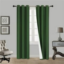 Hunter Green 1-Piece Noa Solid Blackout Grommet-Top Window Curtain Panel 37" W X 84" L