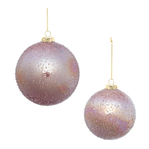 Melrose Iridescent Beaded Glass Ornament Set of 4