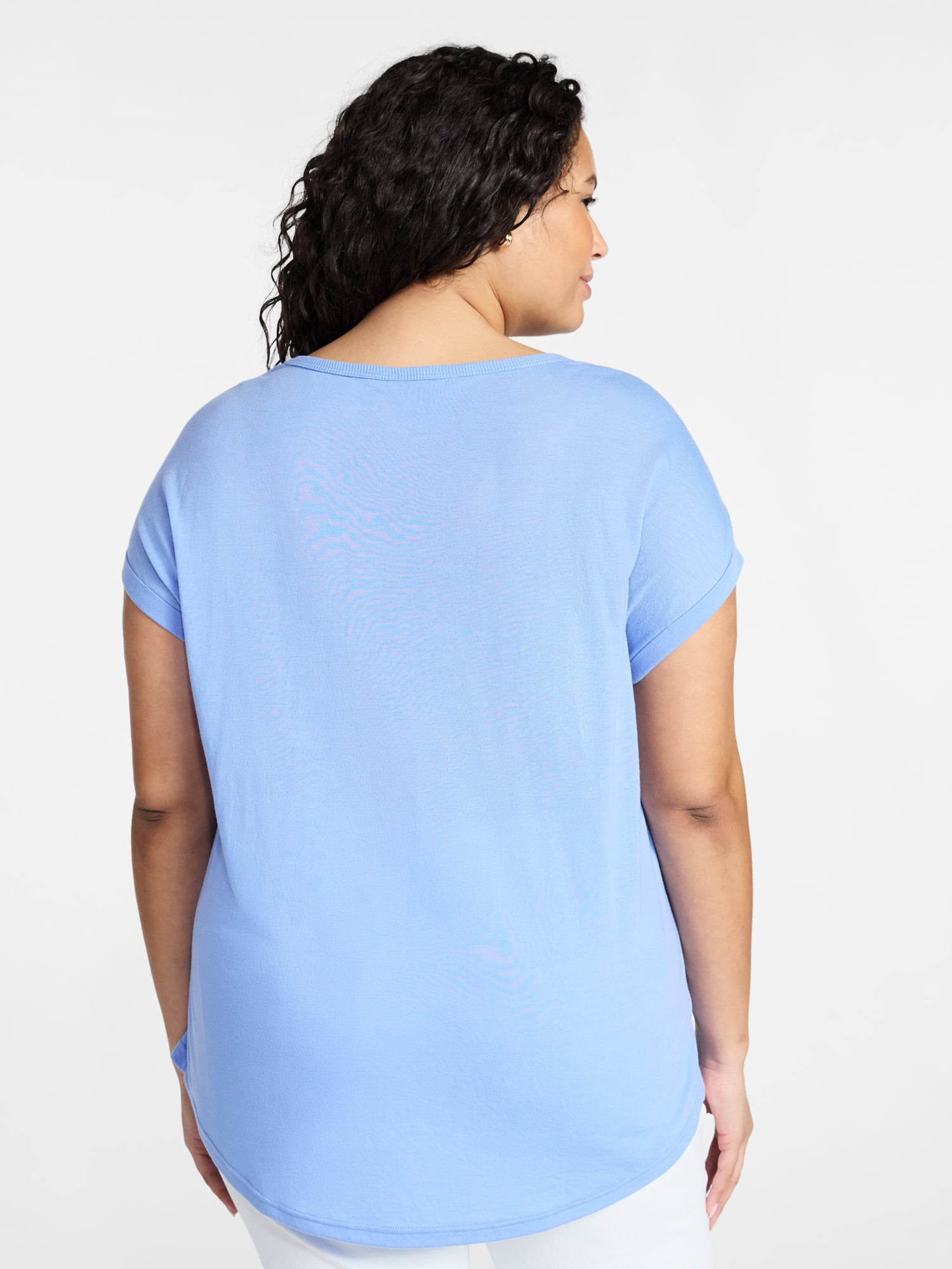Terra & Sky Women's Plus Size Cape Cod Graphic Tee with Short Sleeves, Sizes 0X-5X
