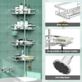 thumbnail image 3 of Shower Caddy Tension Pole - Corner Shower Shelves with Soap Holder Bathroom Shower Organizer for Tub (Stainless Steel, Silver, Floor to Ceiling 25-114.2 inch), 3 of 6
