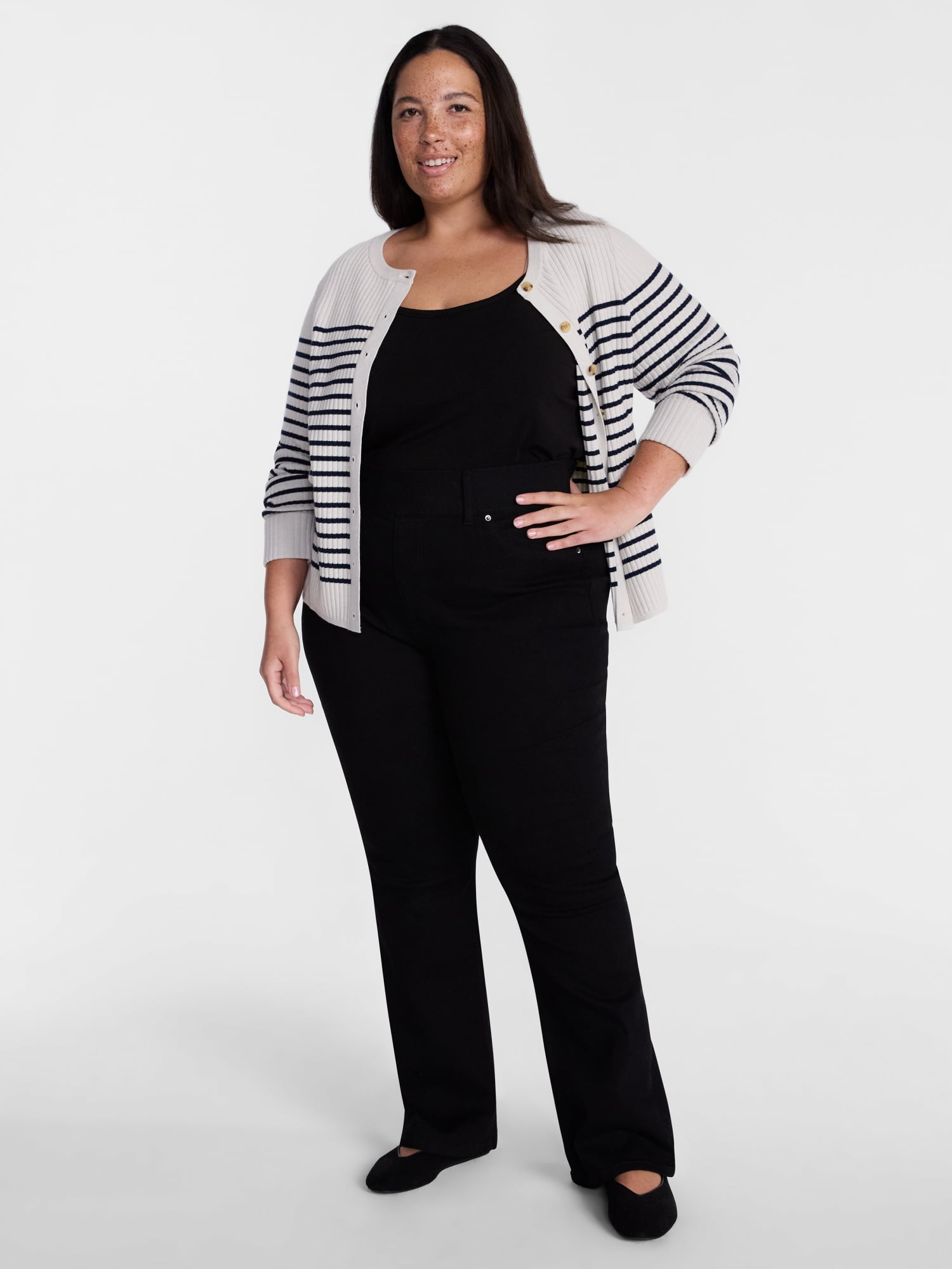 Terra & Sky Women's Plus Cardigan with Long Sleeves, Lightweight, Sizes 0X-5X