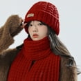 thumbnail image 4 of CSChome Hat Scarf Set Winter Hat Scarf Set - Unisex Solid Color Thickened Warm Comfortable Long Scarf Beanie, 4 of 7
