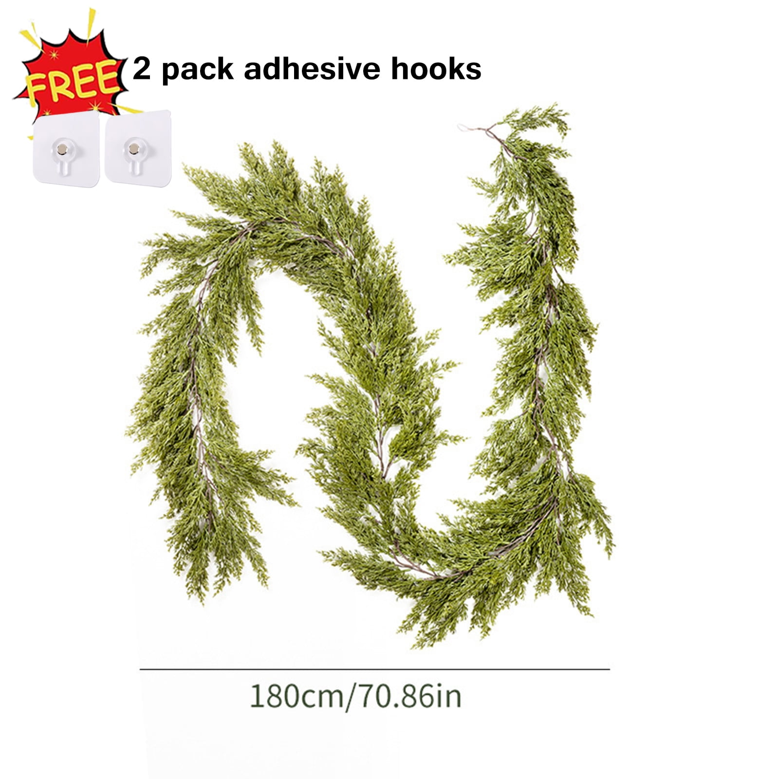 KOYPTL 6ft Christmas Garlands Cedar Pine Garland Real Touch Artificial Faux Greenery Garland for Table, Mantle, Staires, Wall Holiday Indoor Outdoor Christmas Decorations
