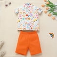 thumbnail image 4 of FYMNSI Toddler Boy Shorts and Polo Shirts Set Back to School Clothes Summer 2-Piece Outfit for Kids 2-3T Orange, 4 of 8