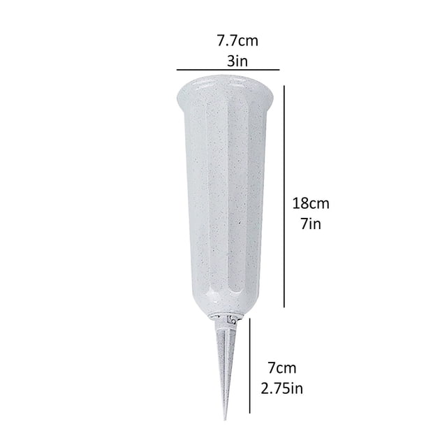 20Pc Cemetery Flower Vase Memorial Vase with Stake Plastic In Ground Cemetery Decorations for Flowers Plastic Vase Flower Holder Cemetery,1 Flower Pot*20
