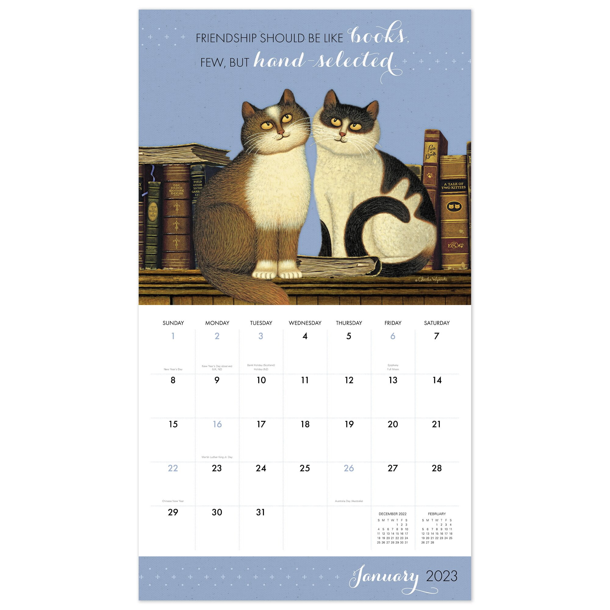 2023 Wall Calendar 13 Pages 8x12 Secret Life of Cats by Louis Wa