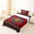 thumbnail image 3 of Castle Fairy Boho Aztec Motif Twin Sheets 3pcs,Retro Tribal Geometric Bedding,Burgundy Ochre Red,1 Flat Sheet, 1 Fitted Sheet and 1 Pillowcase, 3 of 7