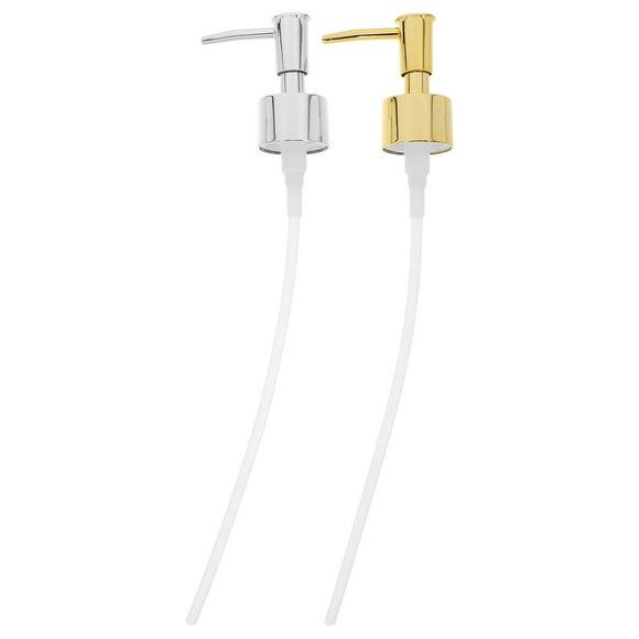 2pcs Electroplating Plastic Round Pump Heads Soap Lotion Shower Gel Bottle Replacement Press Pump (Gold and Silver)