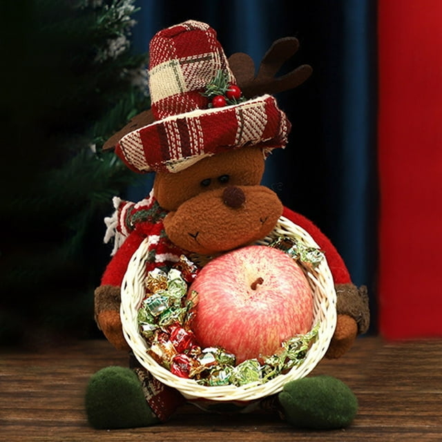 Christmas Candy Storage Bowl Santa Snowman Candy Fruit Bowl Christmas Decoration Candy Snowflake Ornament Christmas Ornament Fancy Ornament for Christmas Trees Sister Ornament Large Ornament