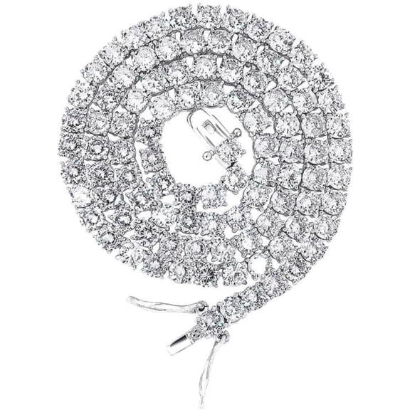 14K Gold over 925 4mm Hip-Hop Style Jewelry, Mossanite Men's Tennis Necklace, Subtle Shine for Everyday Wear,Fathers Day From Son