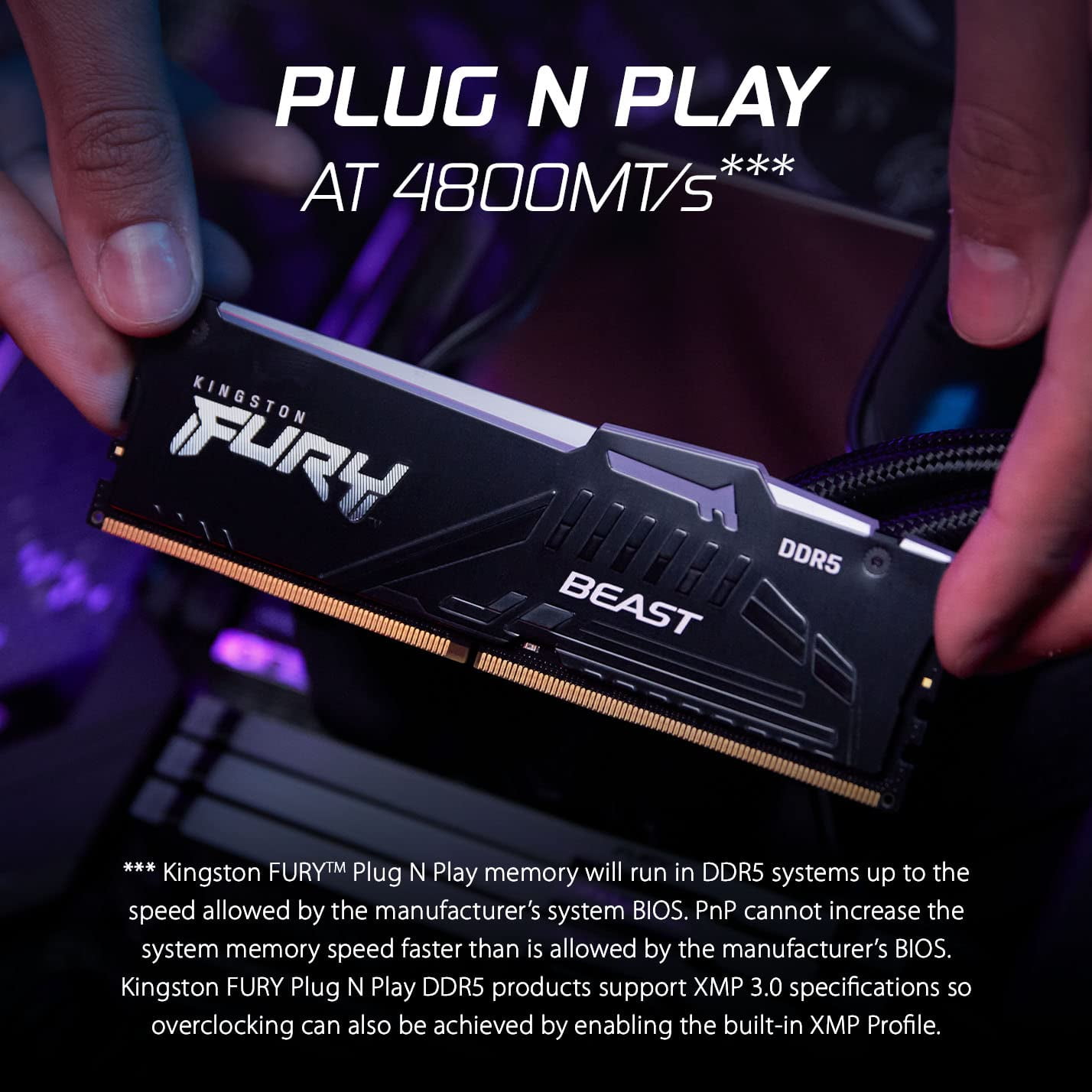 Kingston FURY Beast RGB - DDR5 - kit - 64 GB - DIMM 288-pin - 6000 MHz / PC5-48000 - CL40 - 1.35 V - unbuffered - on-die ECC - white - Walmart.com Kingston FURY Beast RGB - DDR5 - kit - 64 GB - DIMM 288-pin - 6000 MHz / PC5-48000 - CL40 - 1.35 V - unbuffered - on-die ECC - white - Walmart.com