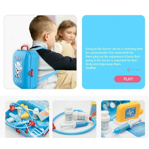 エリソン　シンカッツ~Doctor set~希少なダイ Staron 17PCS Doctor Kit for Toddlers 3-5 (Blue), Pretend Play Toys