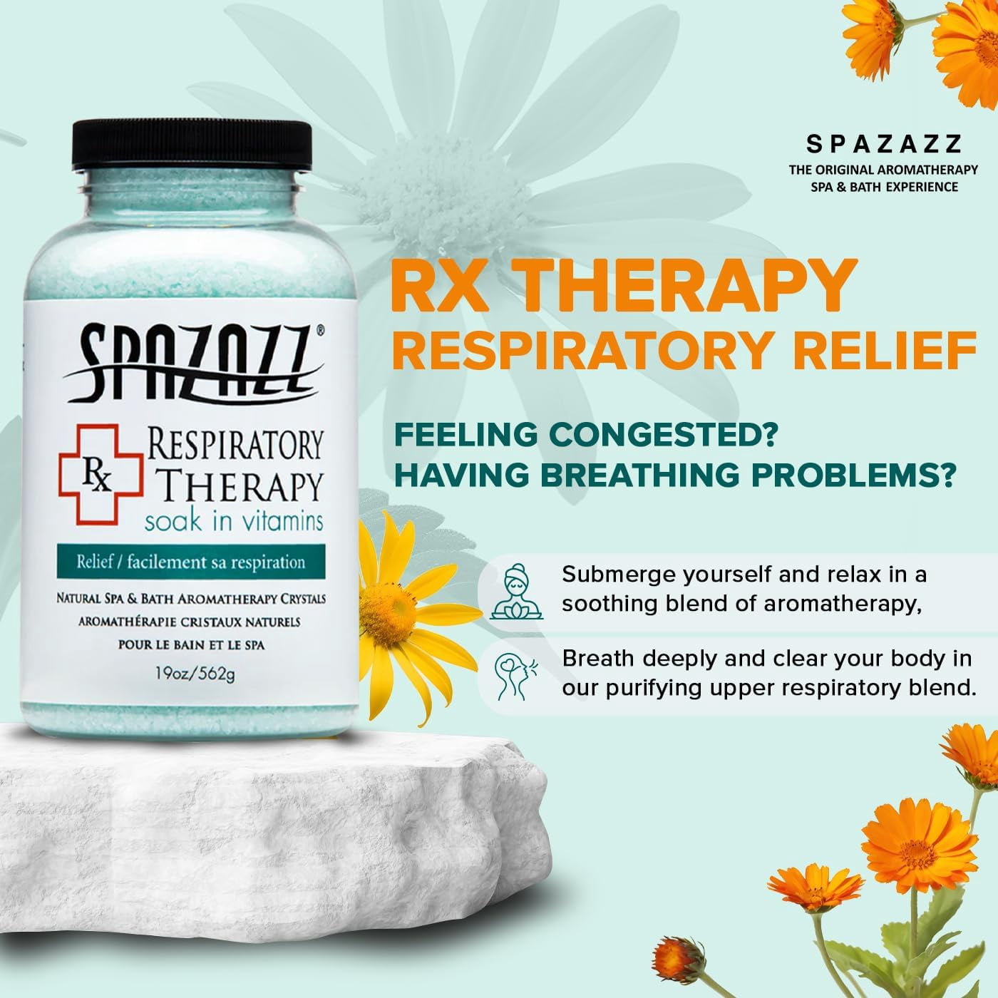 Spazazz Aromatherapy Spa and Bath Crystals - Respiratory Therapy (2 Pack)