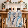 thumbnail image 2 of Table Runner 72 Inches Long for Kitchen Dining, Ombre Blue Brown Dresser Scarf Farmhouse, Dining Table Decorations for Wedding/Parties, Summer Abstract Coastal Ocean Beach Wave 13 x 72 In, 2 of 8