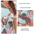 thumbnail image 4 of Vestido floral de mujer con cuello en V, manga corta, cordón en la cintura, vestido de verano hasta la rodilla, 4 of 6