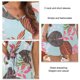 thumbnail image 4 of Vestido floral de mujer con cuello en V, manga corta, cordón en la cintura, vestido de verano hasta la rodilla, 4 of 6