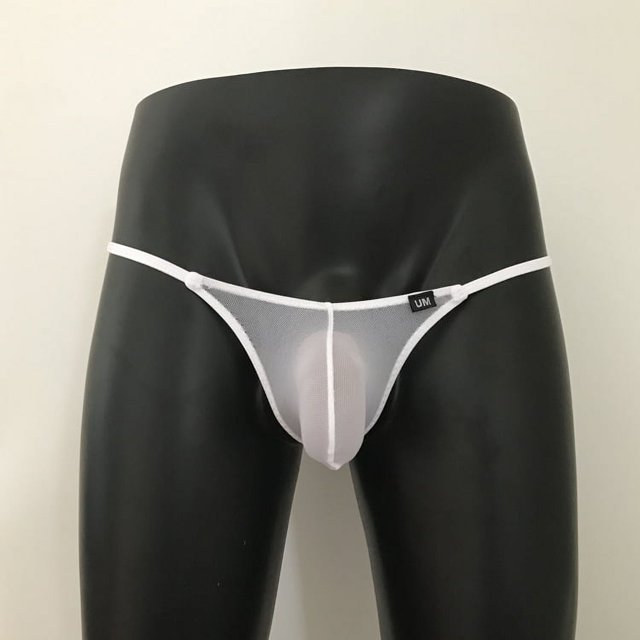 Tanga de malla transparente para hombre, perspectiva de malla fina, ropa interior pura