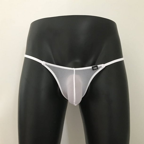 Tanga de malla transparente para hombre, perspectiva de malla fina, ropa interior pura