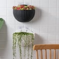 thumbnail image 4 of 1Pack Wall and Railing Plastic Pots, Hanging Planters with S Hooks, Indoor and Outdoor Half Round Plant Holders for Fence, Balcony or Rails（No flowers）, 4 of 6