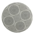 thumbnail image 3 of Wooden Ottoman with Medallion Patterned Fabric Upholstery and Hidden Storage Gray- Saltoro Sherpi, 3 of 8