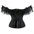 thumbnail image 3 of Grebrafan Corset Graduation Party Lace Off Shoulder Bustier Black 2XL, 3 of 5