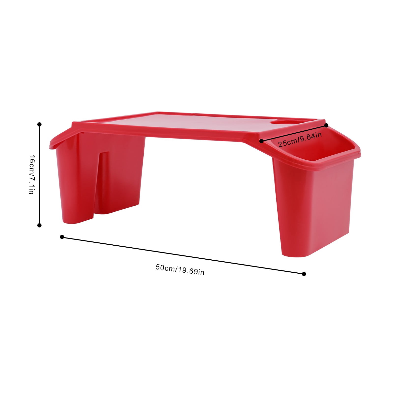 6 Pcs Kids Lap Desk Tray, Plastic Breakfast Laptop Trays with Side Pockets, Portable Lap Bed Table for Writing, Reading, Drawing, Doing Homework, Eating in Bed