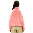 thumbnail image 5 of Otntypg Womens Half Zip Sherpa Fleece Pullover Soft Oversized Long Sleeve Color Block Mock Neck Sweatshirt with Pockets Warm Fuzzy Sweater Tops Pink S, 5 of 8
