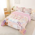 thumbnail image 2 of Metsweet Kawaii Animal Unicorn Fox Queen Comforter Set 3 Pieces, Dreamy Princess Castle Comforter Sets Queen,Pink Reversible,1 Comforter and 2 Pillowcases, 2 of 6