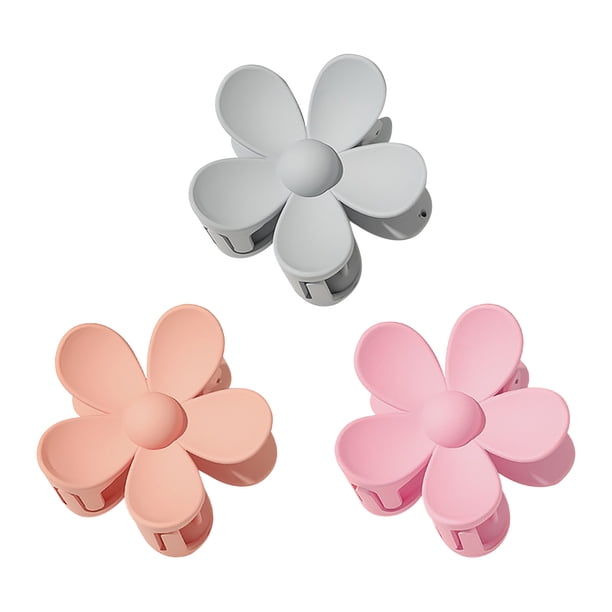 Pinzas para el cabello para mujeres, pinzas para peinar, pinzas para el cabello para niñas, 3 horquillas grandes con flores de colores brillantes para niñas, accesorios para el cabello.