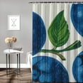 thumbnail image 2 of Jiayy Blueberries Leaf Pattern Shower Curtain Set Home Bathtubs Bathroom Curtain Decoration with Hooks 60x72, 2 of 7