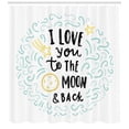 thumbnail image 3 of Ambesonne I Love You Shower Curtain, Cartoon Sibling Love, 69"Wx84"L, Yellow Grey Mint, 3 of 3