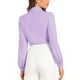thumbnail image 3 of INSPIRAR CHIC Blusa de Mujer con Botones Leotardo Cuello Peter Pan de Manga Larga Tops de Negocios XS Púrpura Claro, 3 of 5