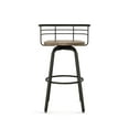 thumbnail image 3 of Amisco Brisk 30 In. Swivel Bar Stool - Beige Distressed Wood / Dark Grey Metal, 3 of 10