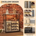 thumbnail image 3 of 36" Wine Bar Rack Cabinet with LED Light – Adjustable Shelves, Mesh Door, and Baffle Design for Home, Kitchen and Dining Room, 3 of 6