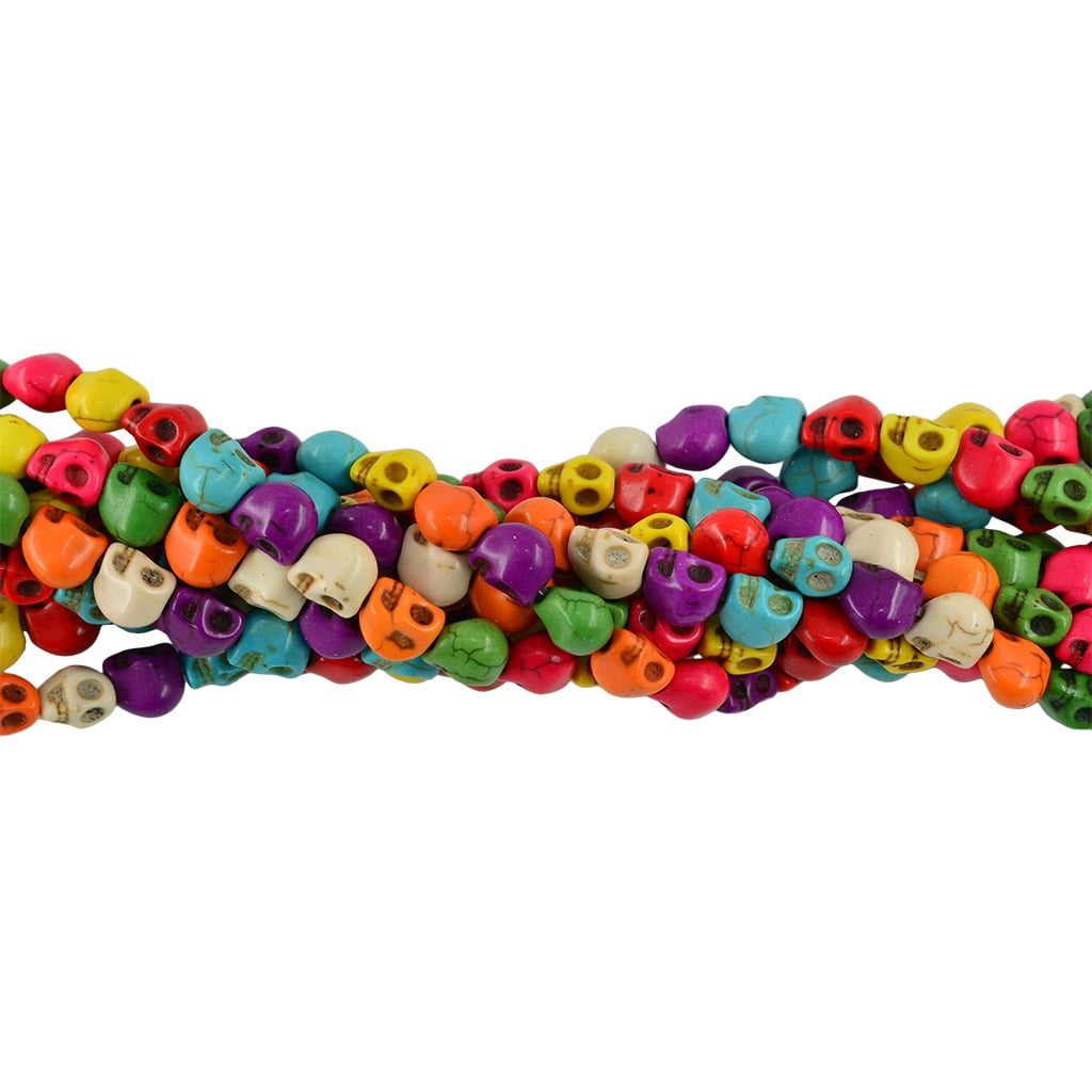 52 Pcs Multicolored Howlite Turquoise Carved Skull Spacer Beads DIYJewelry 52 Pcs Multicolored Howlite Turquoise Carved Skull Spacer Beads DIYJewelry