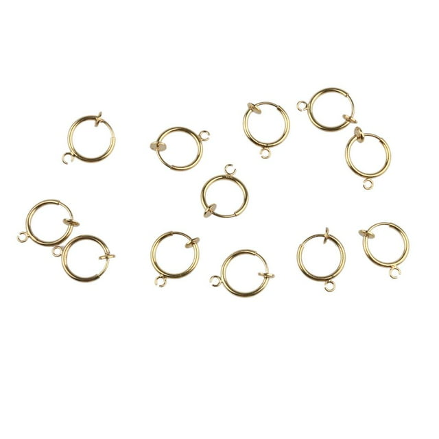 12pcs Piercing Clips de resorte Anillos de aro Pendientes DIY Hallazgos 4 colores Yuyangstore Pinzas de perforación falsas punk