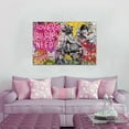 thumbnail image 3 of VELVET Banksy Pop Street Graffiti Wall Art Love Is All We Need Posters and Prints Abstract Color Graffiti Art Canvas Paintings On The Wall Art Picture Home Decor Easy to Hang 20x16inch Framed, 3 of 6