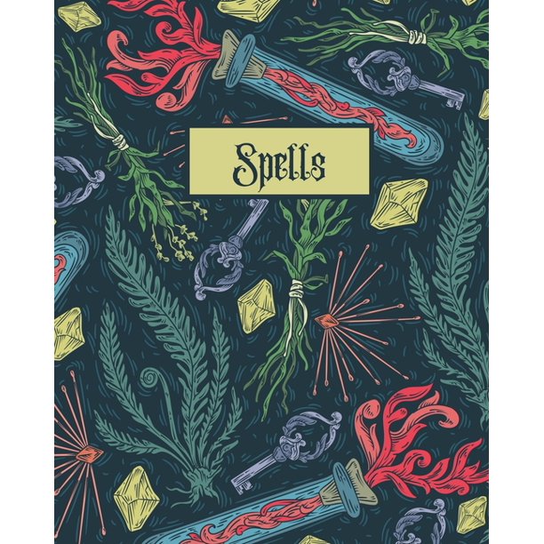 Spells Book of Spells Notebook Blank SpellBook Guided Grimoire