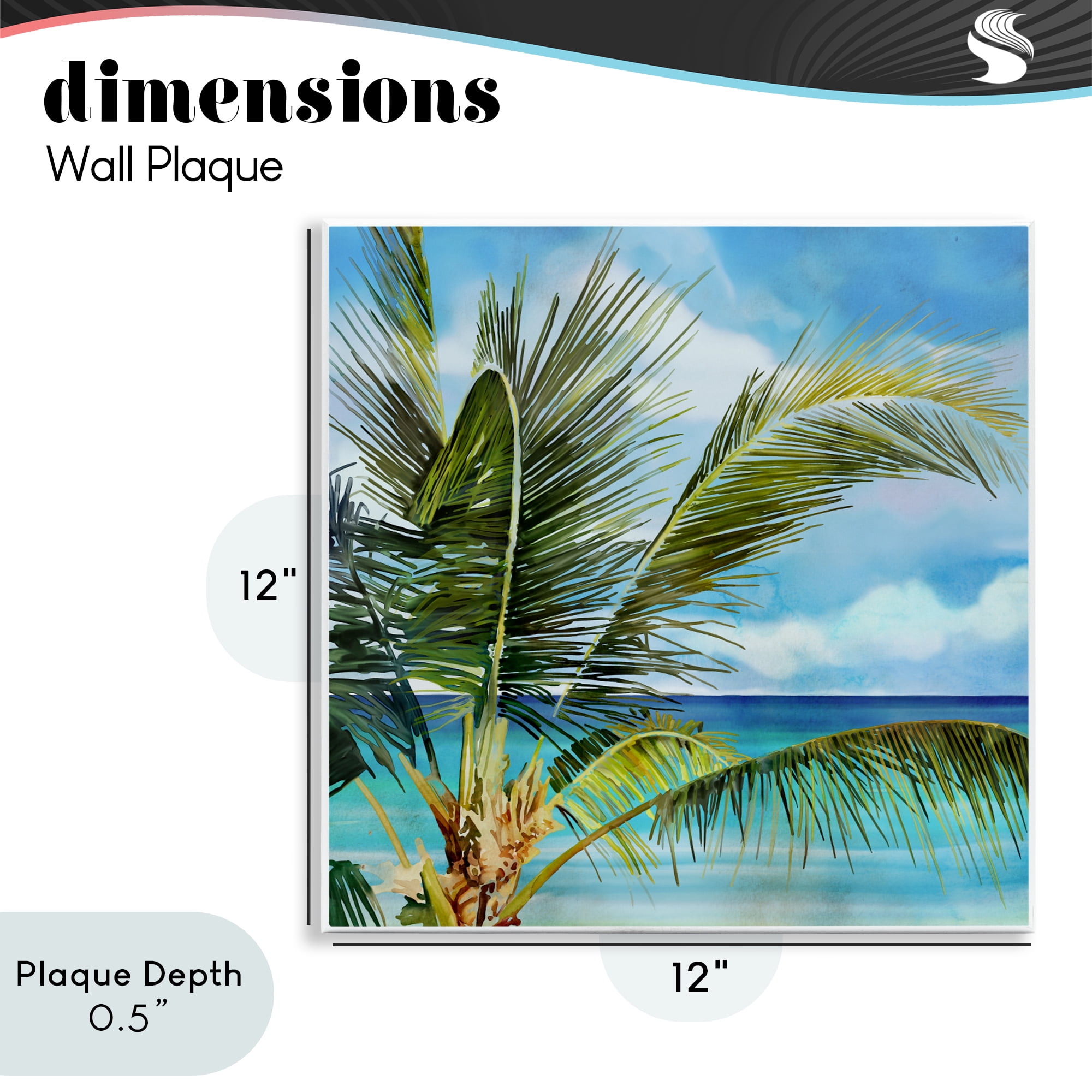 Stupell Industries Lush Palm Watercolor View Wall Plaque Art, design by Mauro Devereaux