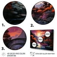 thumbnail image 3 of Designart "Twilight Passage on the Pink Bridge I" Bridges Floater Framed Wall Decor, 3 of 7