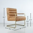 thumbnail image 2 of Chaise d'Appoint Modern en Argile Dorée et Similicuir - Qualité Contract, 2 of 5
