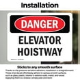 thumbnail image 3 of (2 Pack) Elevator Hoistway OSHA Danger Sign 14 Inch X 10 Inch Vinyl Label Decal Sticker Weather Resistant, UV Protected for Workplace, Business, and Construction Site, Made in the USA, 3 of 7
