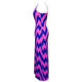 thumbnail image 2 of Women's Chevron Boho Chic Maxi Spring Summer Dress 2 Tone (XL, Pink/Navy), 2 of 3