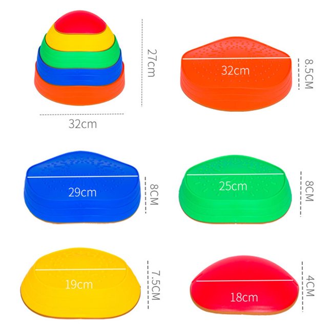 Ruiboury 5pcs/set Kids Stepping Stones Non-slip Stackable Balance Blocks for Indoor and Outdoor